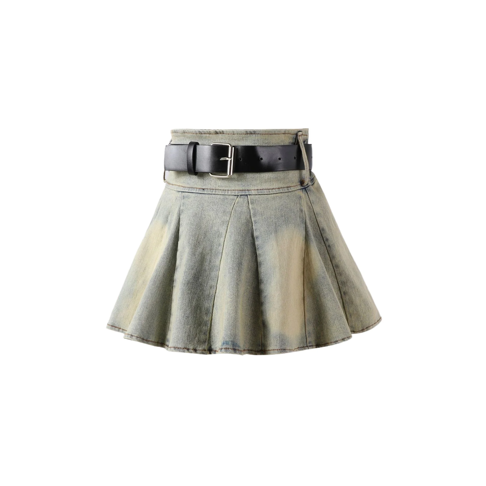 Vintage Girl Skirt Denim Teen Girls Clothes Jean Skirts with Belt High Waist Y2K Jk Style Dance Outfit Kids Clothing Children