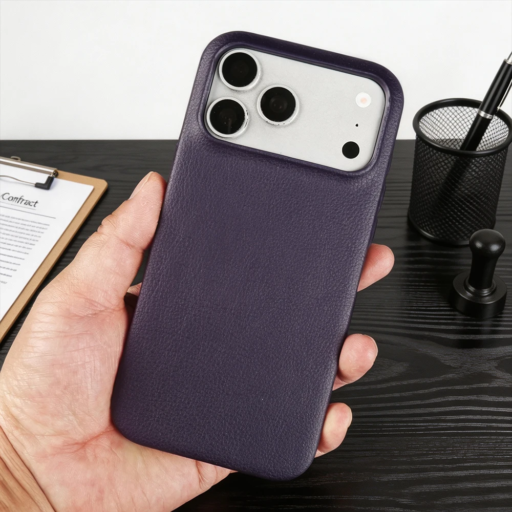 Lychee Leather Phone Case For iphone 17 Pro Max Air 17e 16e 16 15 14 Plus 13 12 Mini 11 7 8 Magnetic Case Back Cover Coque Funda