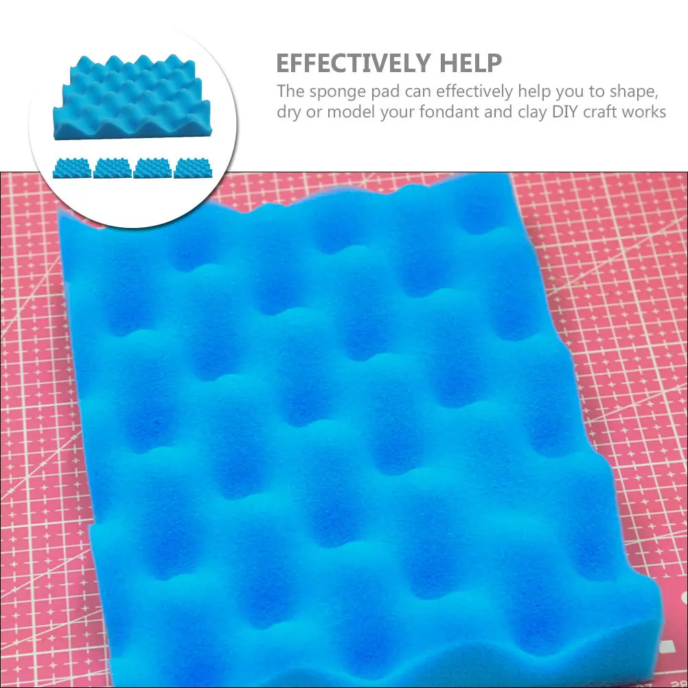

5Pcs Fondant Sponge Pad Flexible Soft Shaping Mat DIY Clay Drying Holder Flower Cake Decoration Baking Accessories