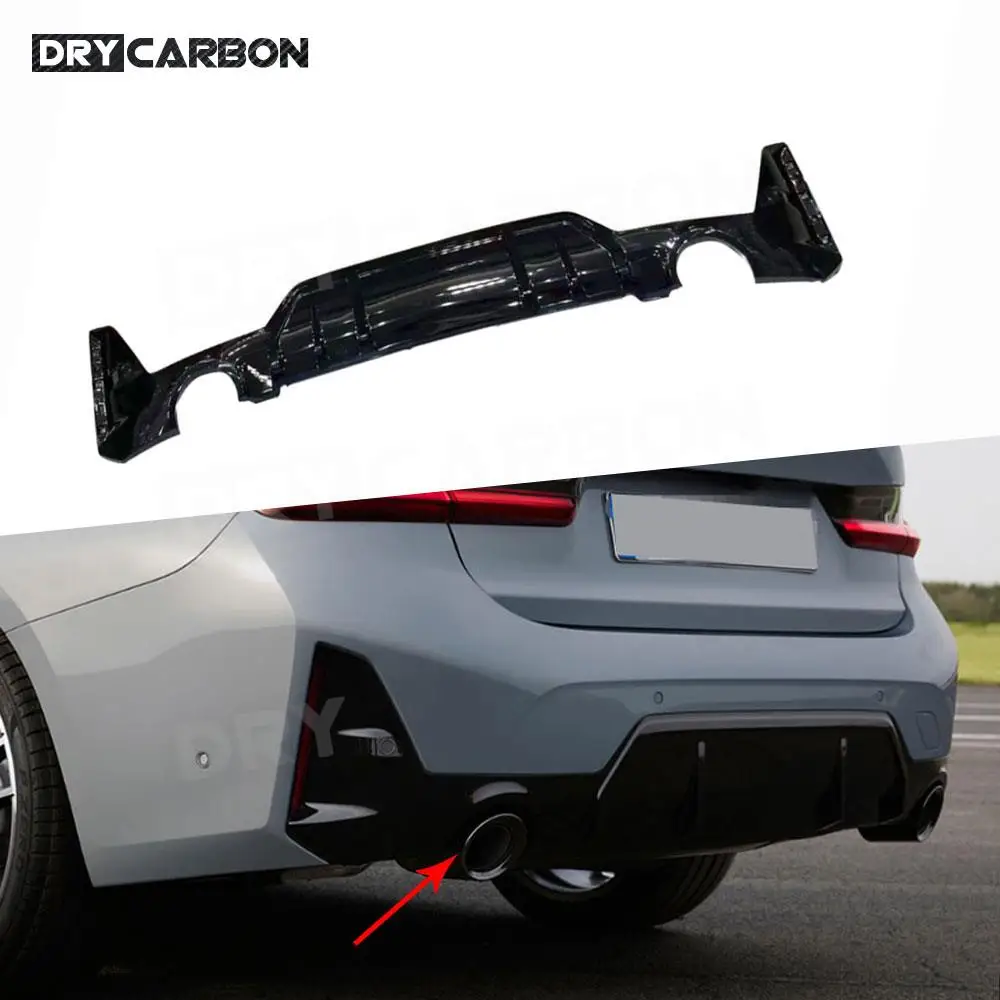 

Задний диффузор из полипропилена, бампер, спойлер, комплекты кузова, аксессуары для BMW 3 серии G20 G28 LCI 340 M Sport 2023 + защита заднего бампера