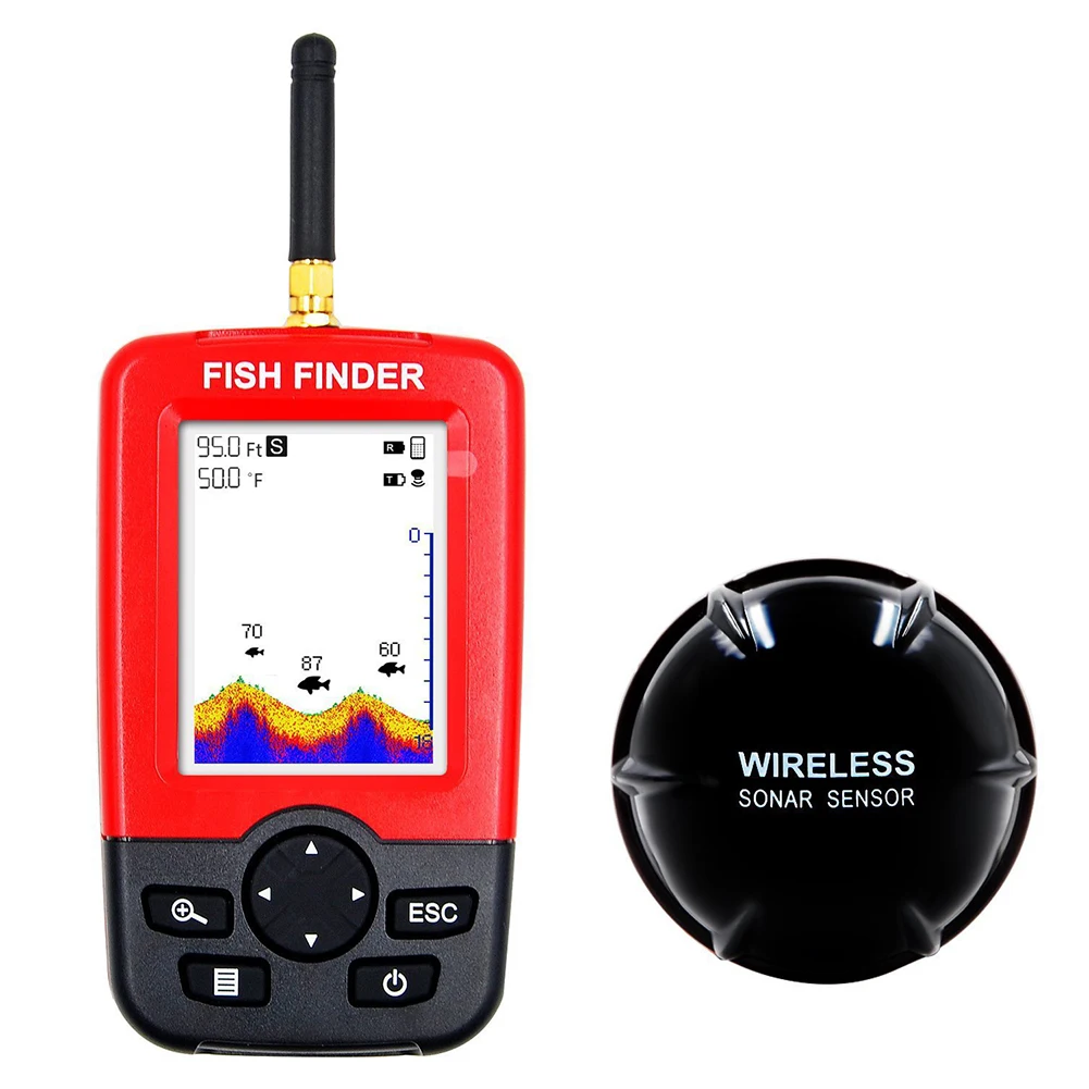 

Fishfinders Fish Detector Underwater Wireless With 40M Sonar Depth Alarm Fish Finder Fishing Detector Portable