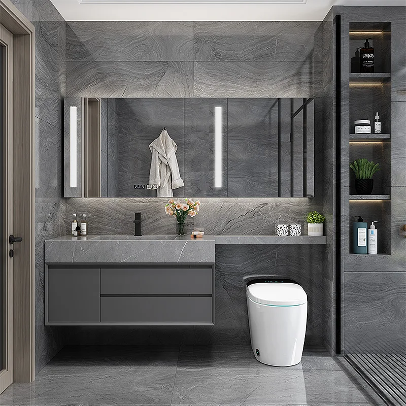 Large Nordic Lighting Bathroom Cabinet Modern Mirror Hotel Home Bathroom Cabinet Toilet Meuble Salle De Bain Home Furniture