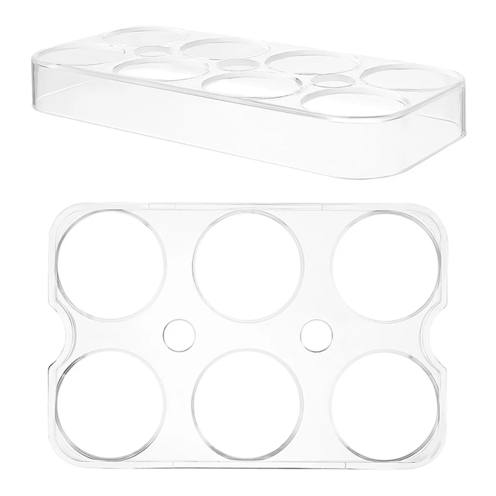 

2Pcs Refrigerator Side Door Egg Tray Plastic Clear Egg Holder Organizer Rack Storage Container Kitchen Eggs Holder