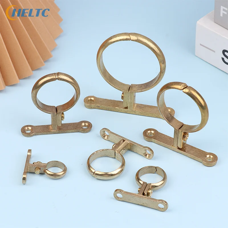 Latão ajuste 15 22 28 35 42 54mm od clipe de tubulação de bronze fixado na parede suporte de tubulação clipe suporte fixo encanamento água com base