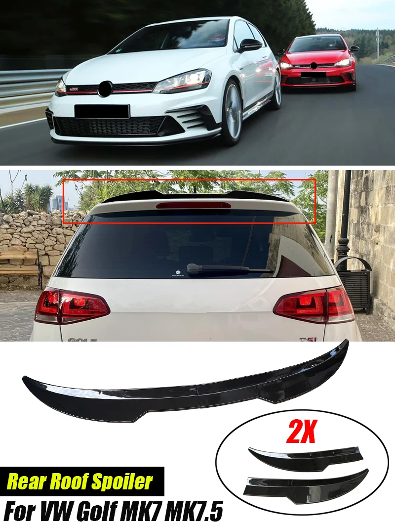 2 Stück 99cm Auto-Dachspoiler für Volkswagen Zubehör VW Golf VII 7 Mk7 Mk7.5 GTI GTD 2010-2015 ABS Hochglanz Schwarz – Detail 1