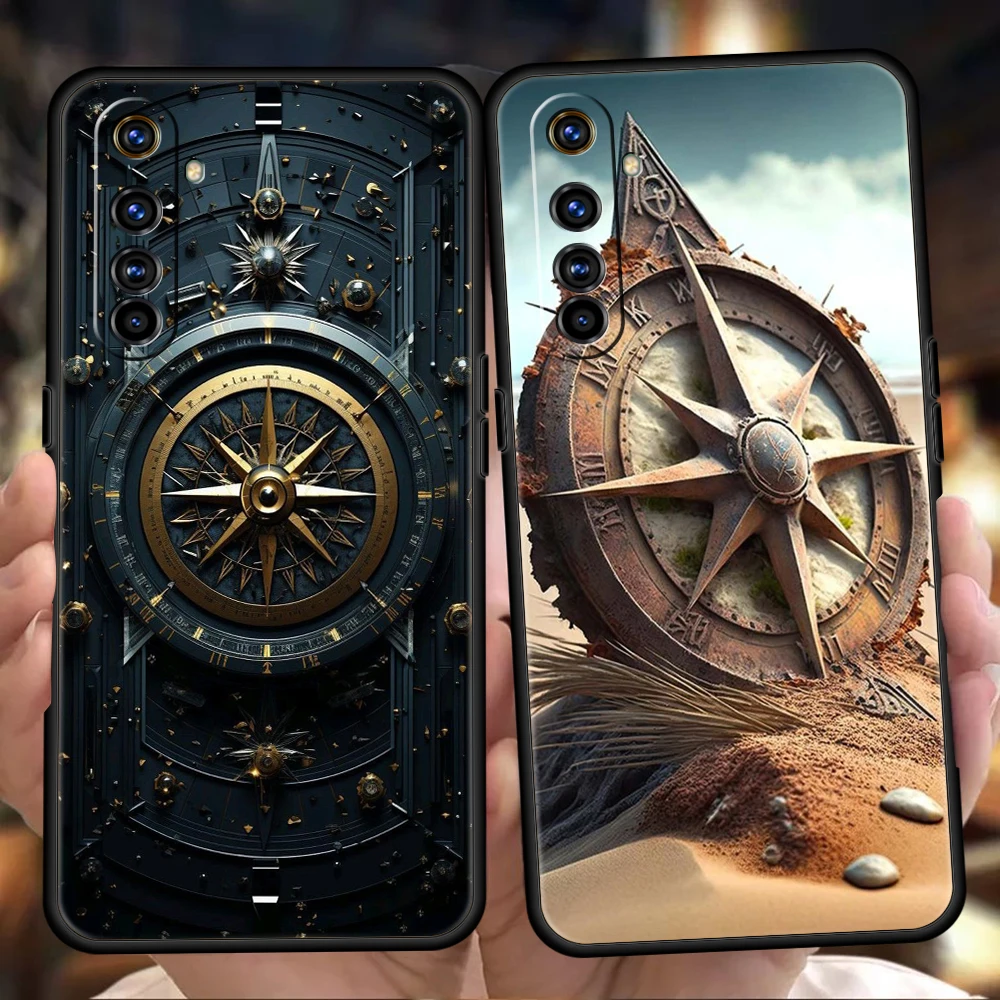 

Compass Phone Case for Realme 8 9 Pro Plus 8i 9i 6 7 GT2 C21 C25 C3 C11 11 Pro 5G Plus Shockproof Silicone Shell Capas Bags TPU