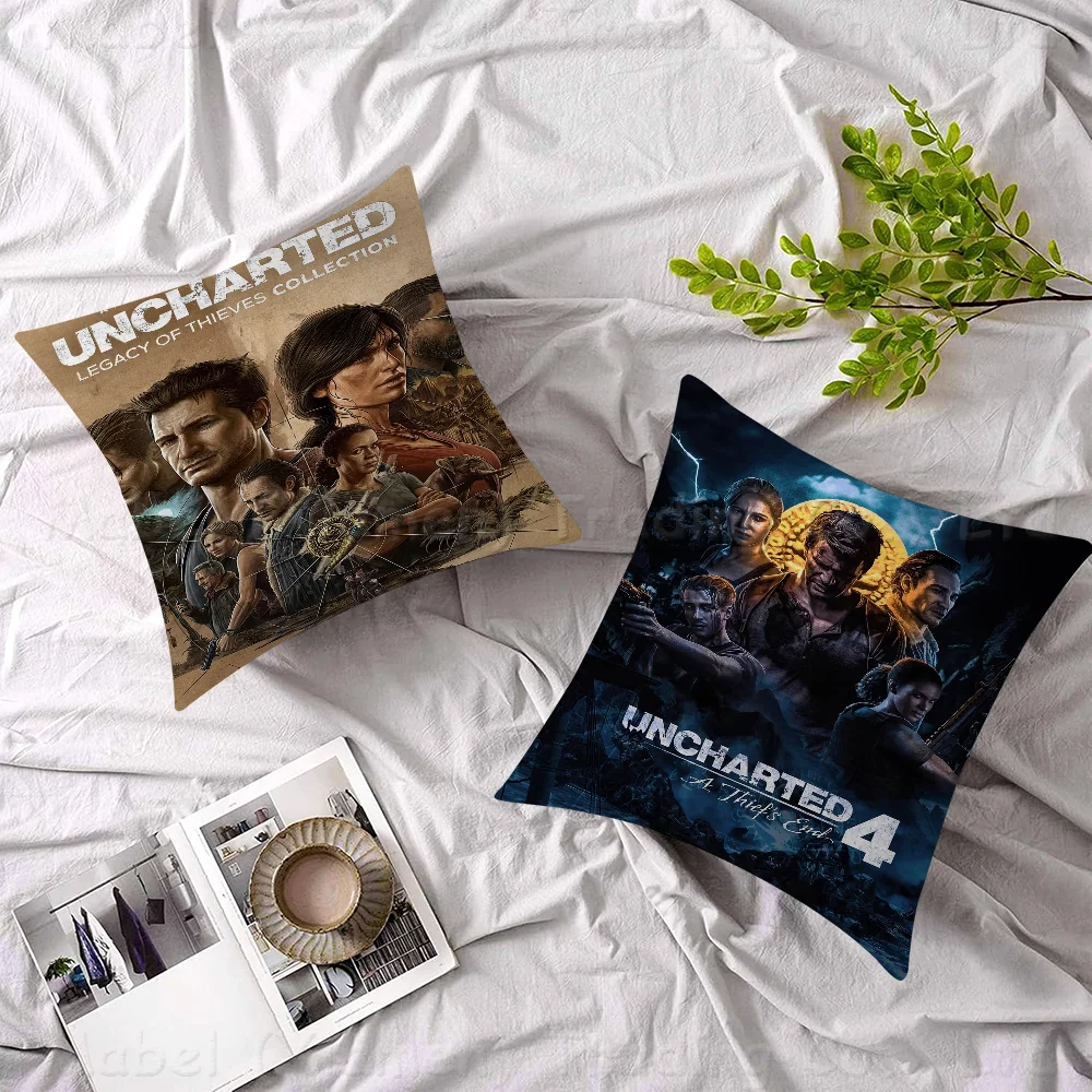 Uncharted Video Game Pillow Gift Home Office Decoration Bedroom Sofa Car Cushion Cover Case 45x45