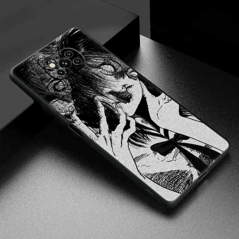 Horror Comic Junji ito Tomie Tees Black Case For Xiaomi Mi POCO M6 Pro F5 X5 X4 X3 NFC M5S M3 M4 Pro 5G F3 F4 GT F1 F2 Cartoon