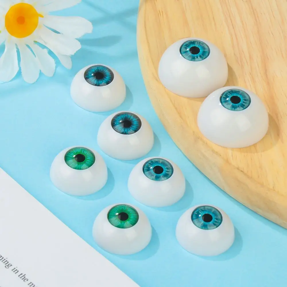 Realistic Half Round Acrylic Craft Eyeballs, DIY Renascer Doll Eyes, BJD Mini, simulação de fácil uso, 22mm, 30mm, 1 par