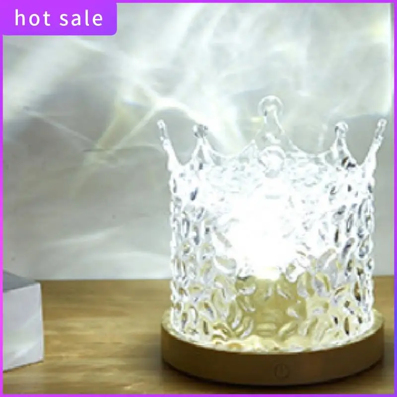 

USB Remote Control Table Light Crown Water Wave Night Light Room Bedside Bar Decor Lighting Lamp