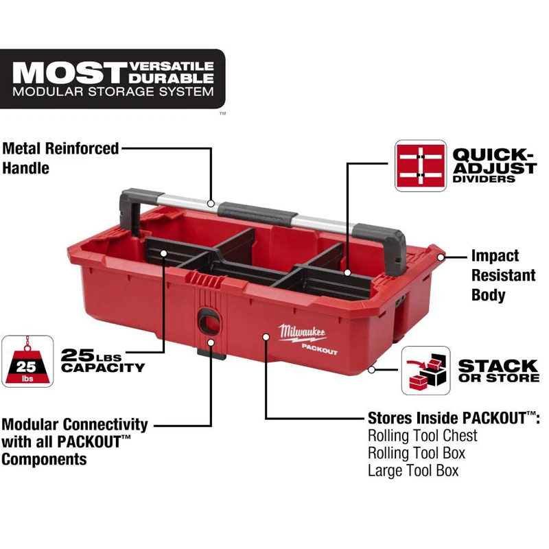 Milwaukee 48-22-8045 Grid Small Durable Tool Tray With A Weight Capacity OF 25 Pounds-