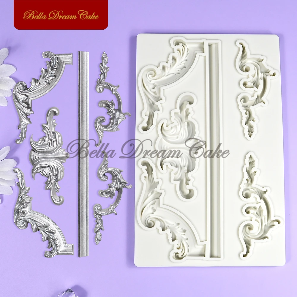 3D European Relief Silicone Mold Fondant Chocolate Embossed Mould Cake Decorating Tool DIY Furniture Clay Plaster Model Bakeware