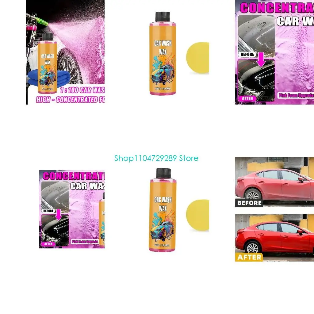 D8KE Small Car Wash Bottle with Sponge for Routine Garage Storage