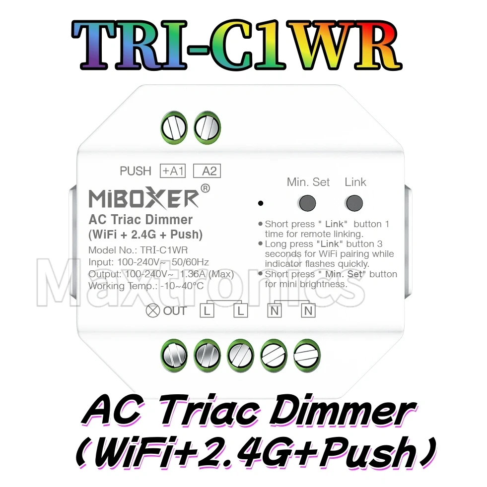 حار التيار المتناوب ترياك باهتة 500 واط واي فاي 2.4 جرام دفع دفع التبديل TRI-PR/TRI-PW/TRI-C1WR 110 فولت 220 فولت الترددات اللاسلكية يعتم دفع يعتم مصابيح LED #4