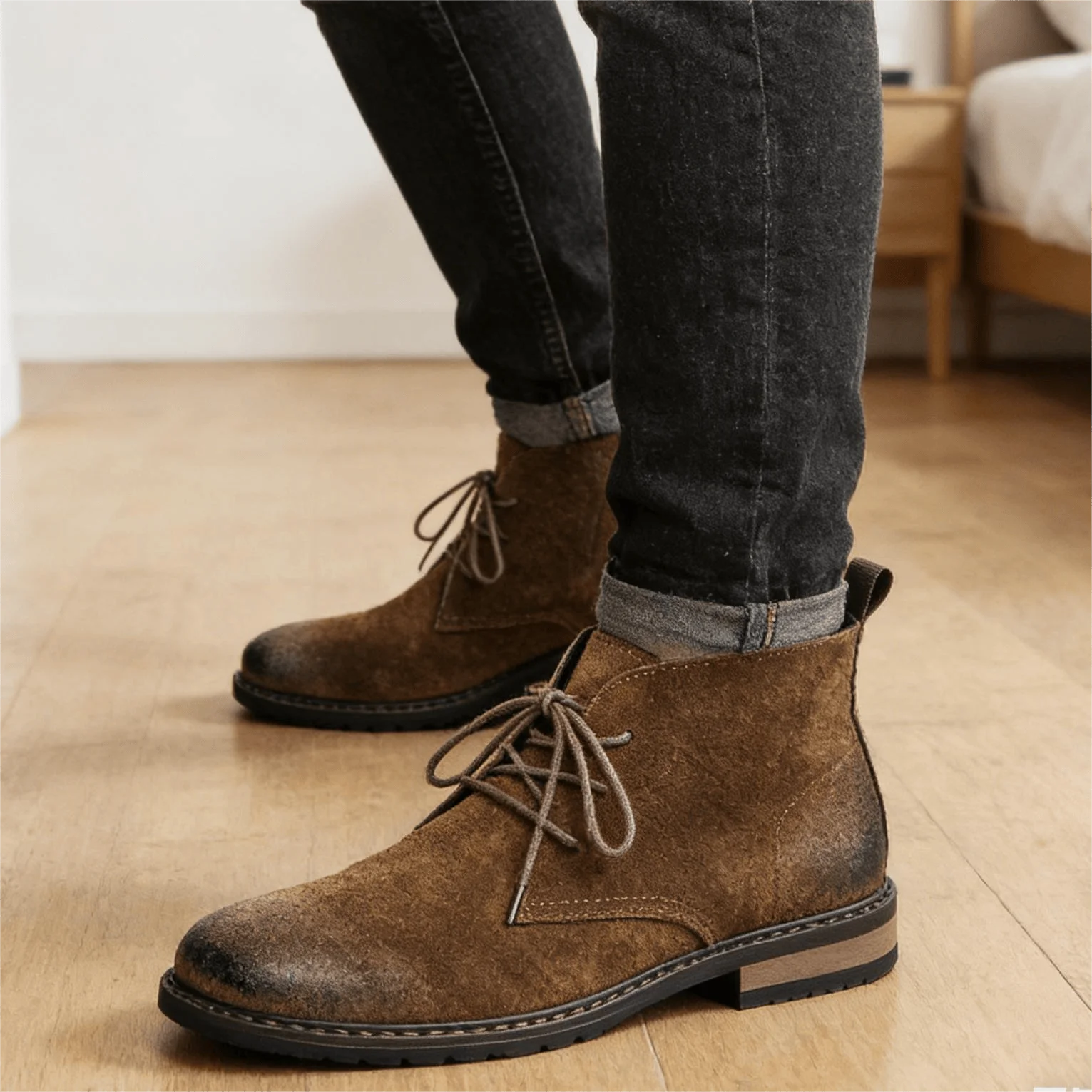 Lederstiefel Retro Komfortabel Marken-Retro-Mode 2026 Knöchelhohe Stiefel – Detail 6