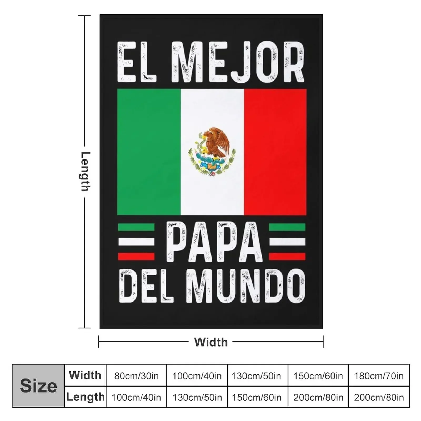 El Mejor Papa Del Mundo Funny Mexican Father Gift Flag graphic Throw Blanket Kid'S Cute Blankets