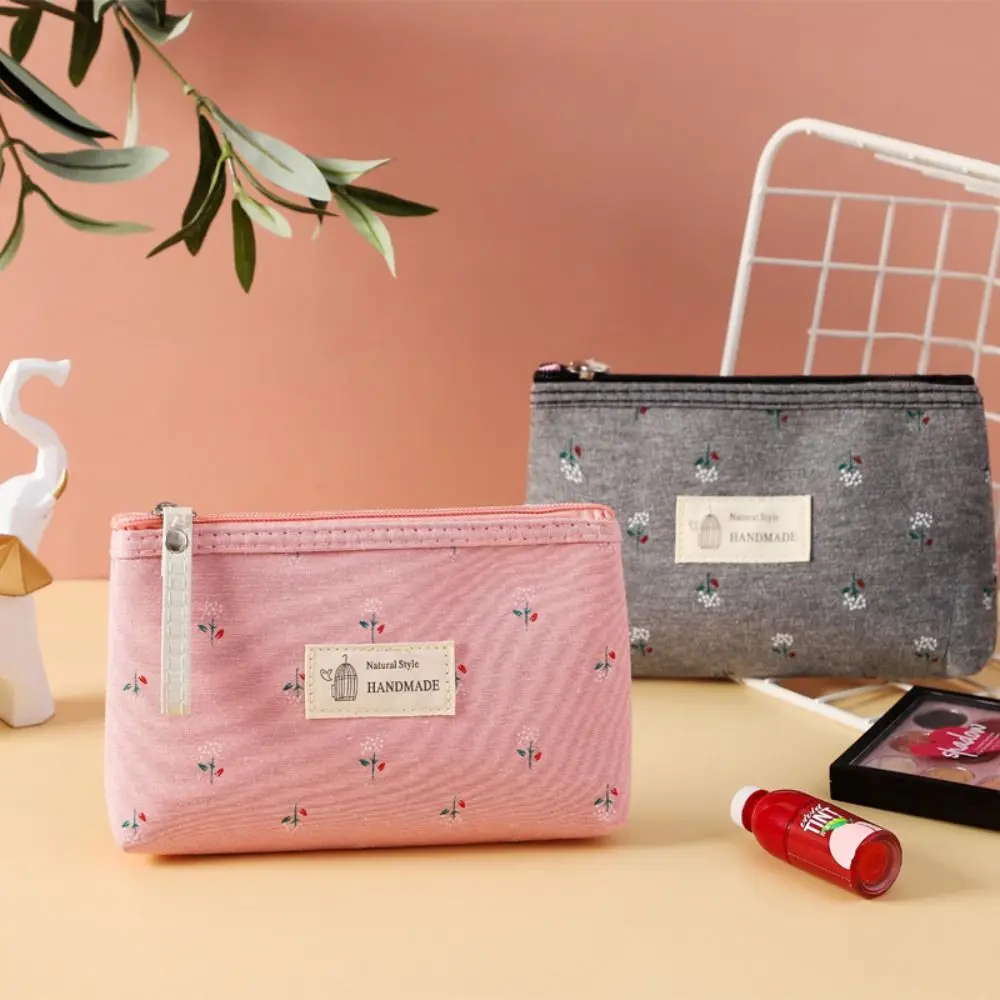 

Coin Pocket Travel Make Up Bag Canvas Cosmetic Bag Small Coin Purse Toiletry Organizer Purse Rectangle Storage Bag