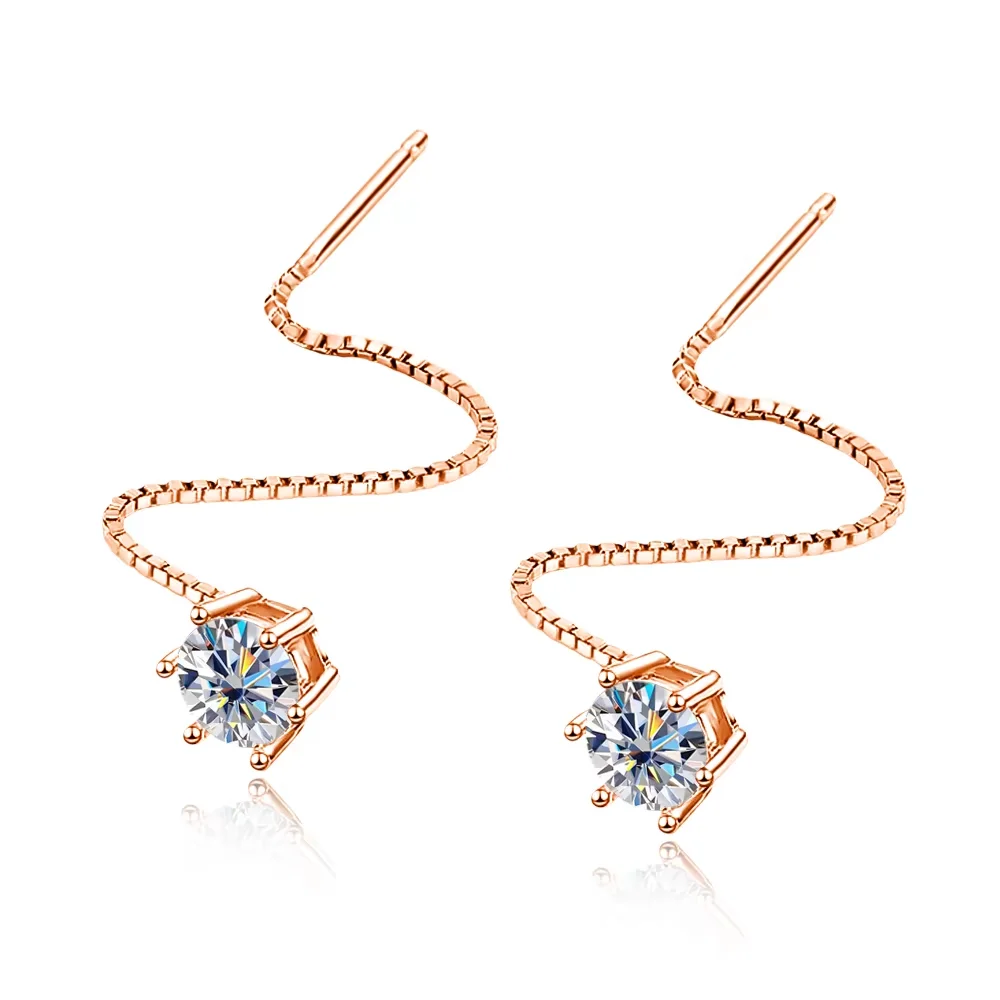 D‑VVS Moissanite Luxury Ear Wire Earrings for Women, GRA Certified, 925 Sterling Silver Base Plated 18K White Gold, Fine Jewelry for Birthday Party Wedding Anniversary Holiday Gift Accessories