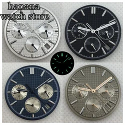 BLIGER 31.5mm VK63 Quartz watch Black white dial band suitable for VK63 movement modified watch parts c3 green luminous