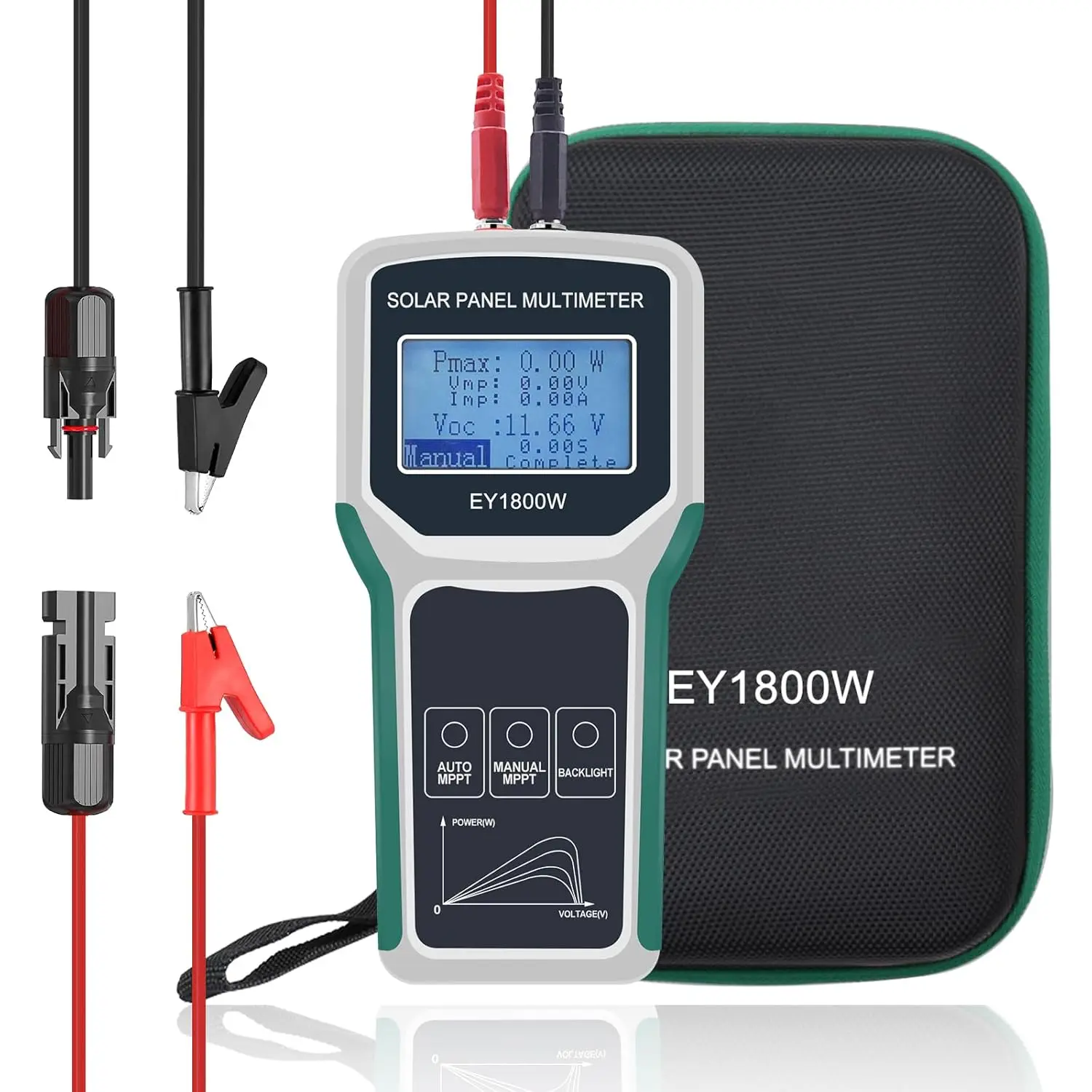 Solar Panel Smart Tester 1800W Auto/Manual MPPT Photovoltaic Panel Multimeter Testing Power Meter Tool EY1800W