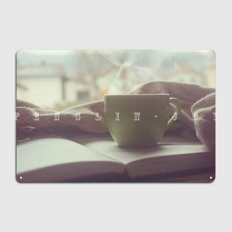 Kaffee Beim Lesen Metal Sign Wall Mural Living Room Design Wall Decor Tin Sign Posters