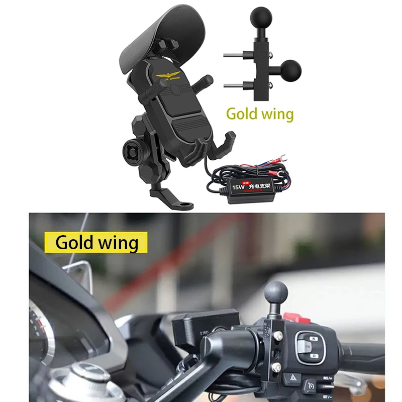 Motorcycle Phone Holder Navigation Support Bracket Automatic Charging Special bracket for Honda Gold Wing 1800 Goldwing GL1800GL