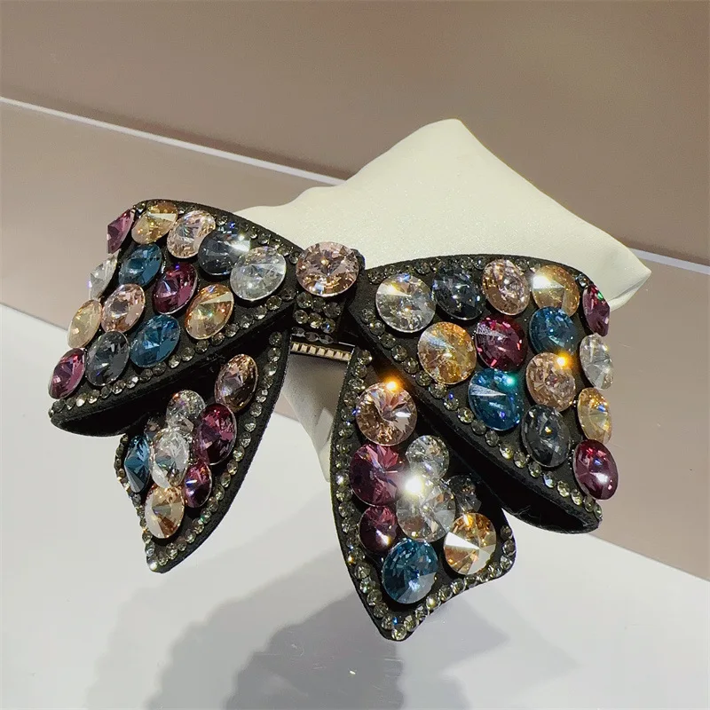 Butterfly Rhinestone Hair Claw For Women Fashion Alloy Ponytail Rhinestone Hairpin Retro Headwear Hair Accessories