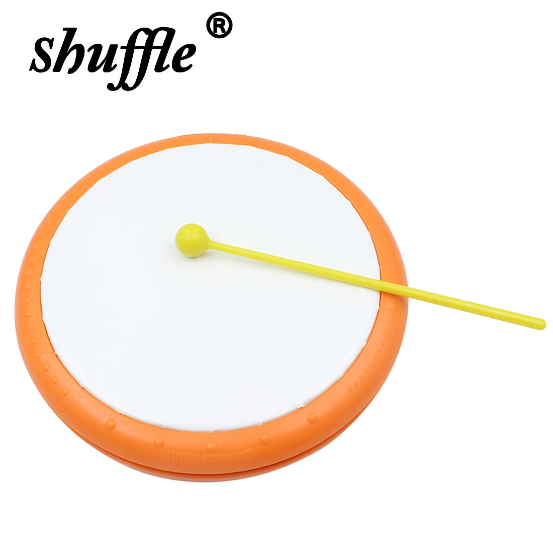 IRIN Orff Tambourine Drums Orange Plastic Drum Tambourine With Drumsticks Rhythm Practice Portable Percussion Musical Instrument
