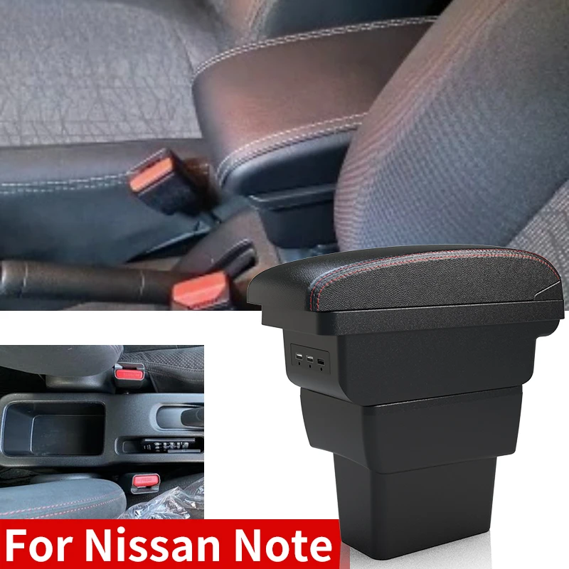 

Для Nissan Note e-Power подлокотник для Nissan Note, центральный ящик для хранения, специальный интерьер, модернизация, USB-зарядка, автомобильные аксессуары