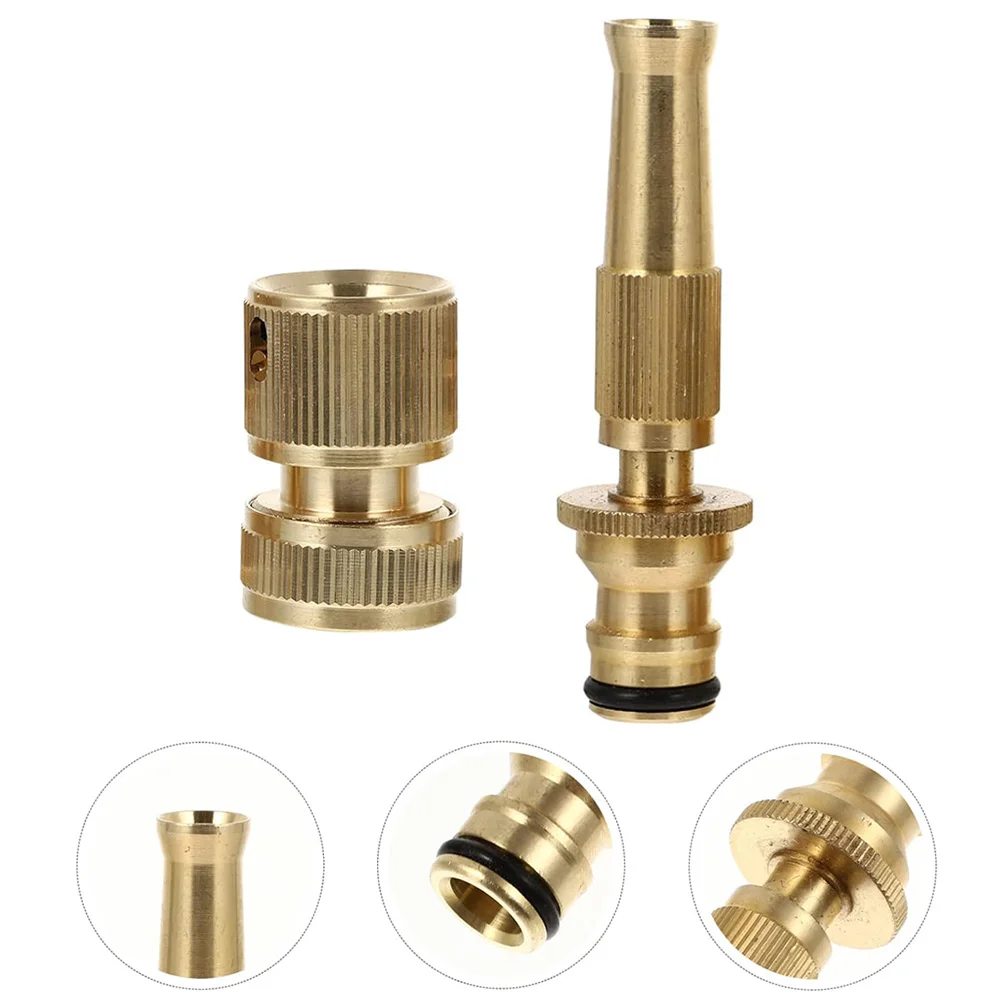 High Pressure Direct Spray Quick Connector Home Hose Adjustable Pressure Garden Sprinkler Spray Nozzle Water Gun Brass