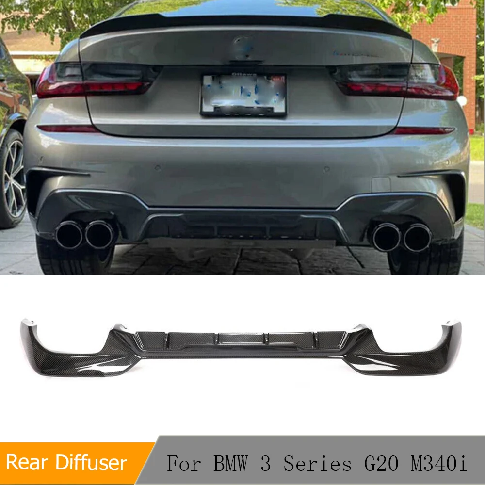 

Car Rear Bumper Diffuser Lip Spoiler for BMW 3Series G20 G21 M340i 2019-2021 Carbon Fiber Car Rear Bumper Diffuser Lip Spoiler