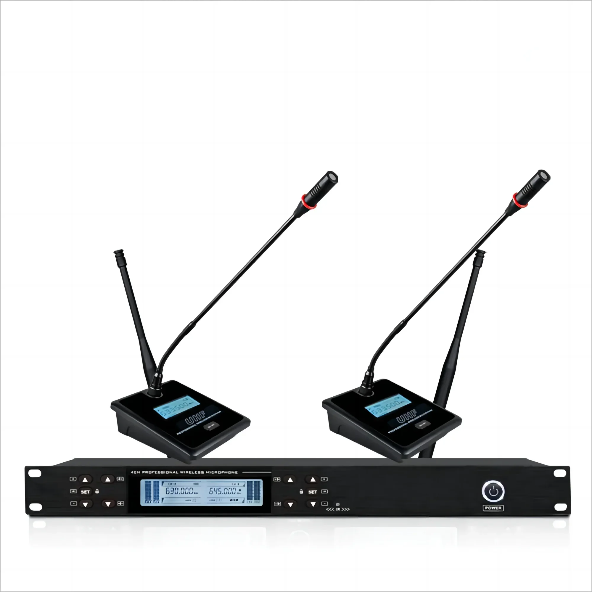 

Demao Professional UHF Handheld Cordless Dual Multi Channel Vocal Mic BT Wireless Microphone For Karaoke Streaming