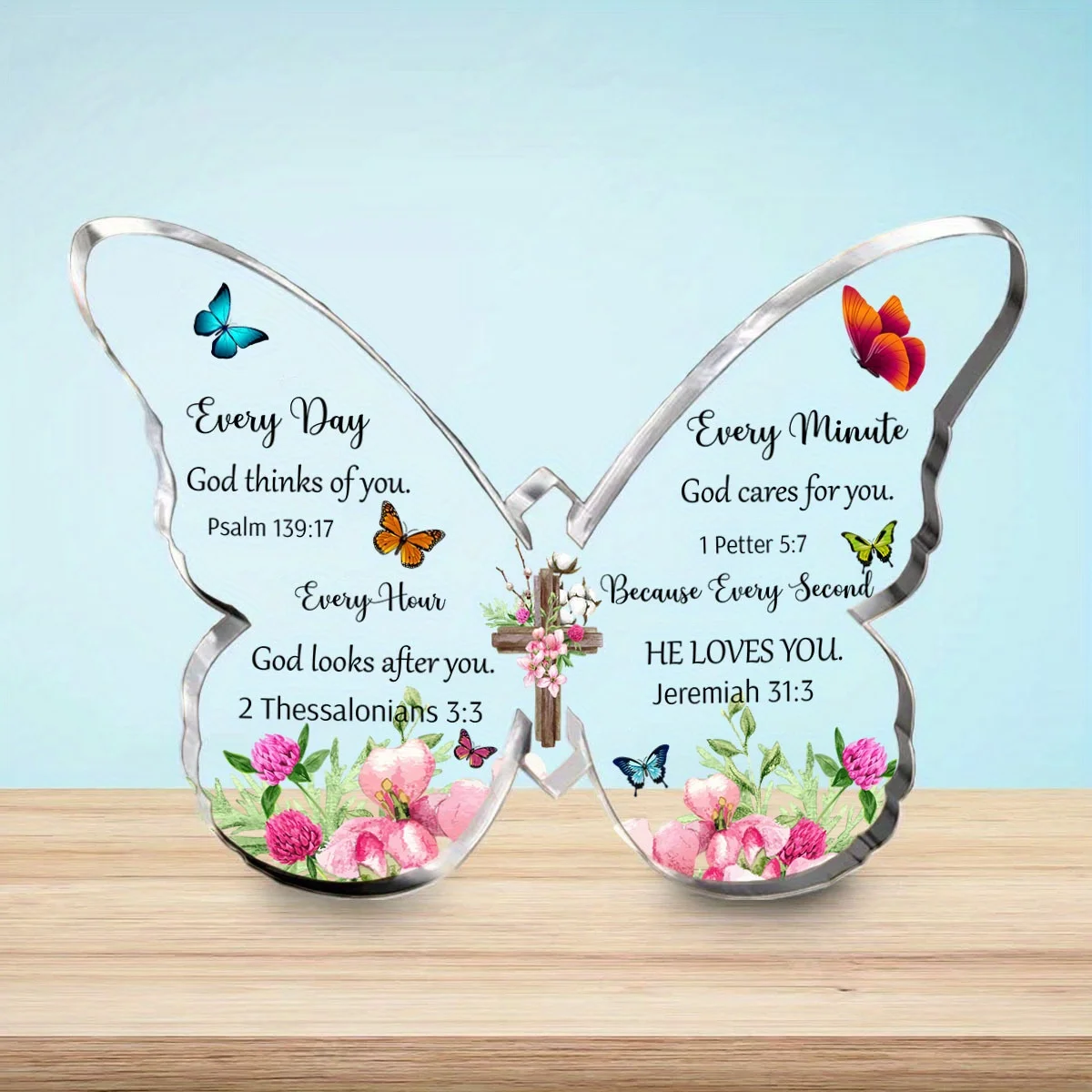 Christian Acrylic Bible Verse Decor, Religious Home Prayer Room Gift, Faith Keepsake Ornament