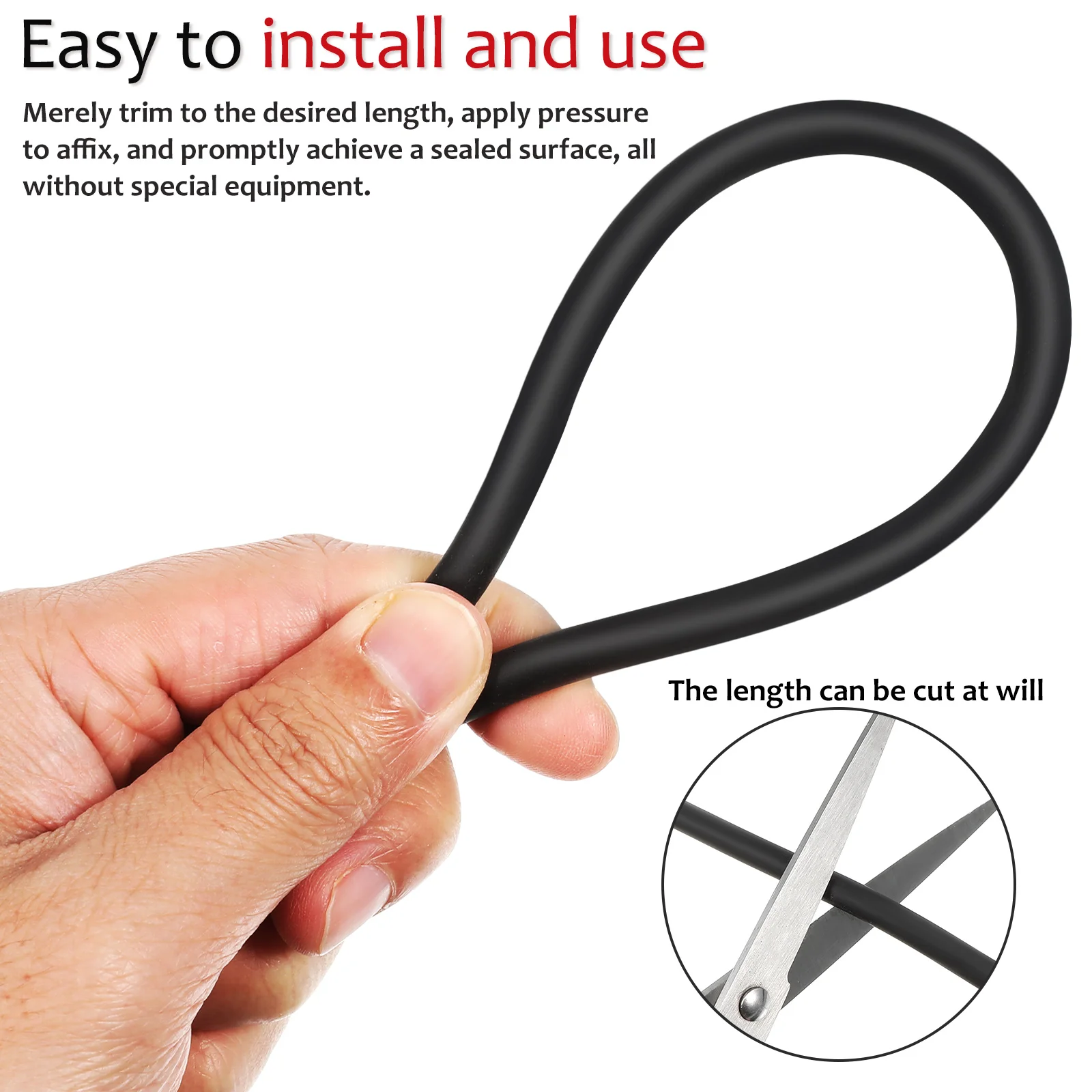

Rubber Sealer 6MM x 5M Black Caulk Saver Concrete Crack Filler Driveway Sealant Weather Stripping Rubber Rope Gasket Sealer