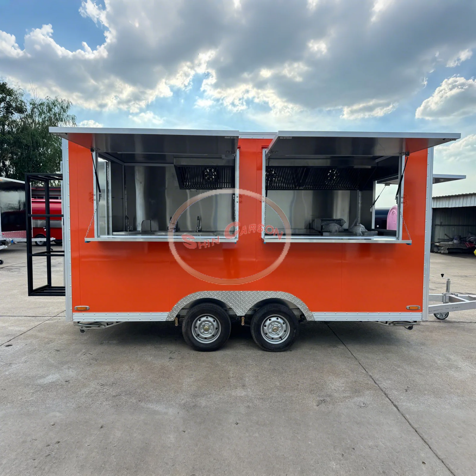 

Fast food trailer with kitchen equipment mobile food truck street food barbecue burger pizza coffee ice cream for sale