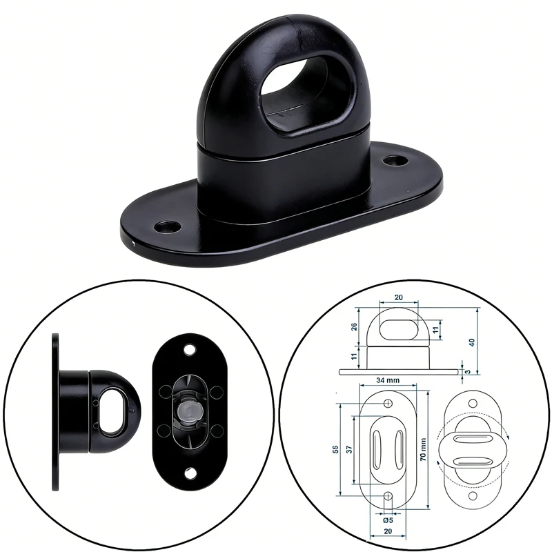 10Pcs/Pack Oval Grommet Rotary Buckle RV Awning Shade Clips Screw Lock Black Sunshade Fastener For Camper Caravan Shade Canopy