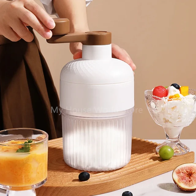 Shaved Ice Machine Mini Ice Crusher Hand Operated Shaved Ice Milkshake Maker Household Portable Small Hail Machine Kitchen Tool 3 Manual Shaved Ice Machine – Hand-Crank Mini Ice Crusher for Snow Cones & Milkshakes – view 3