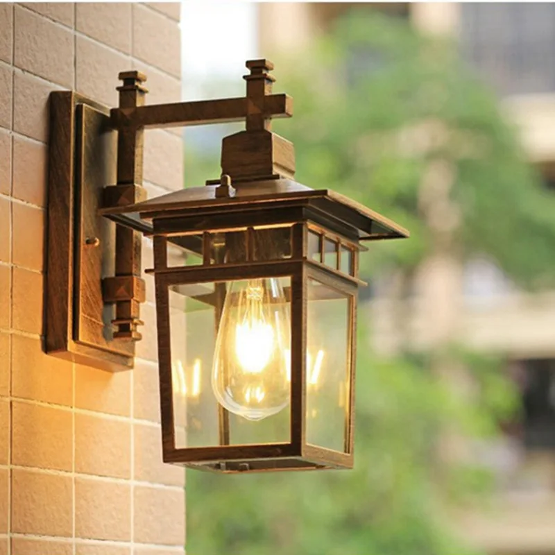 Modern Outdoor Waterproof Glass Wall Lamp Minimalist Lighting Garden Balcony Stairway Aisle Entrance Decorative LED Wall Sconces