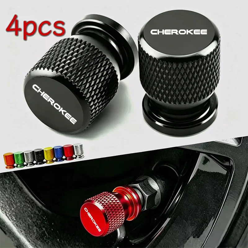 4Pcs Car Wheel Tire Valve Caps Tyre Stem Covers Airdust Waterproof For JEEP Cherokee JL CJ JK TJ XJ Auto Accessories