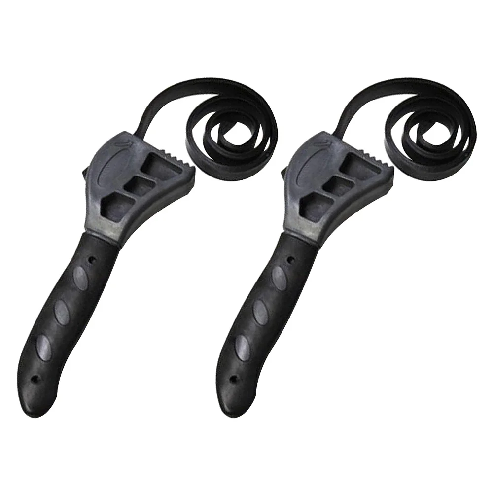 

2Pcs Rubber Strap Wrench Bottle Opener Flexible Adjustable Jar Openers Multipurpose Tool for Auto Repair Bike Fuel Cap