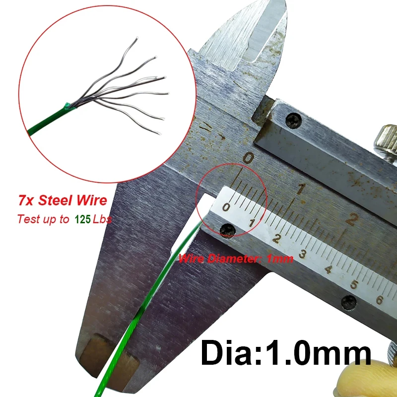 REDTOMATO 30Pcs Sea Fishing Leader Line Dia 1.0mm Stainless Steel High Strength Wire Line with Swivels and Snaps Fishing Tools