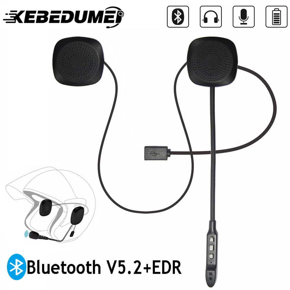 

Kebidumei Wireless Bluetooth Motorcycle Headset Helmet Stereo Speakers Earphone Hands-Free Call Motorcycle Mic Accessories LB