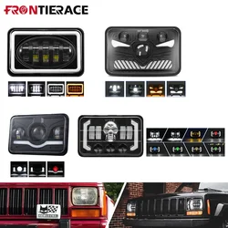 Universal 4x6 Inch Truck Additional Headlights Front Fog Light 12v 24V DRL Hi-Lo Beam Halo for Motorcycle SUV Truck Lamp