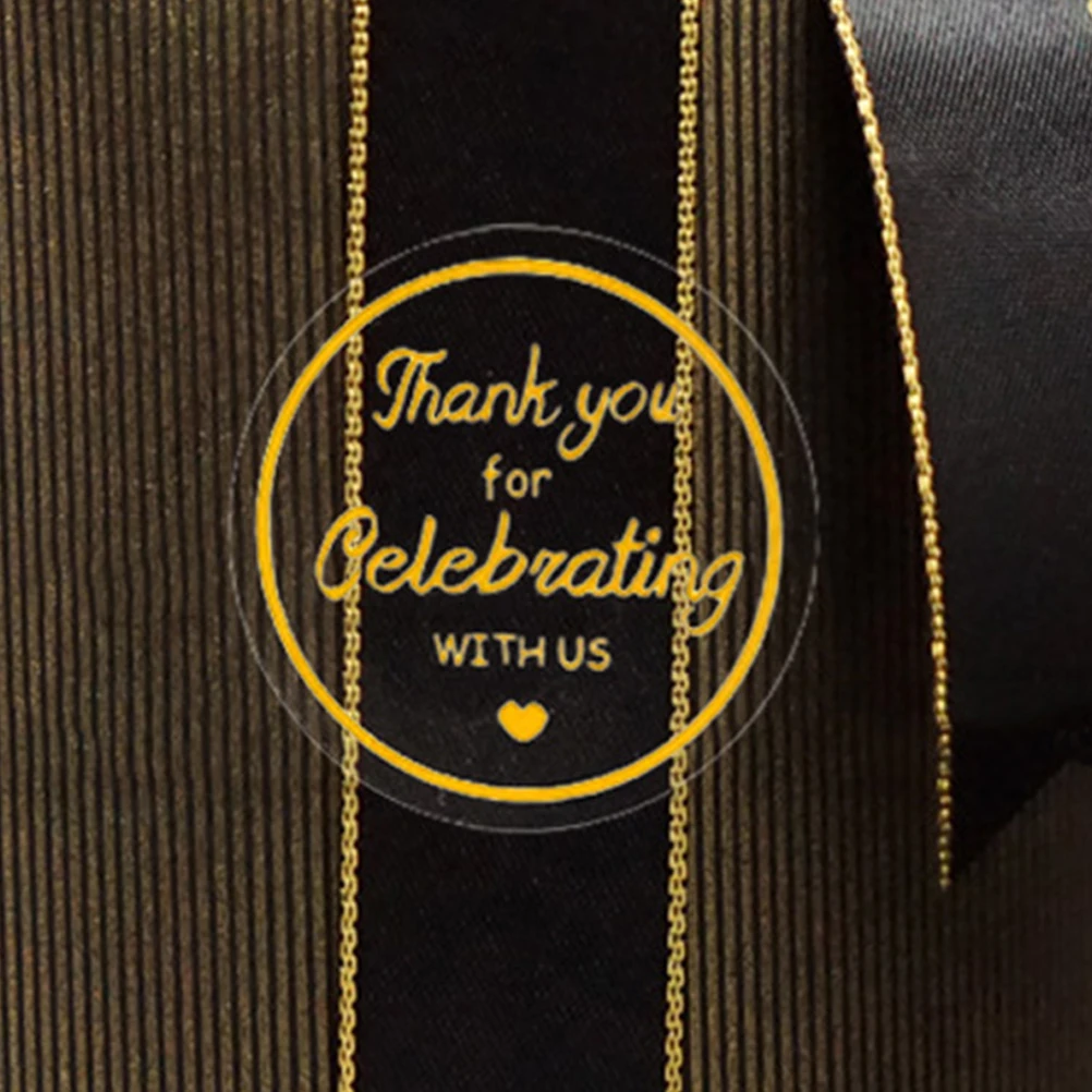

2 Rolls Gold Stamping Sealing Stickers Round Transparent Foil Tear Resistant Gift Wrapping Envelope Journal Thank You Label