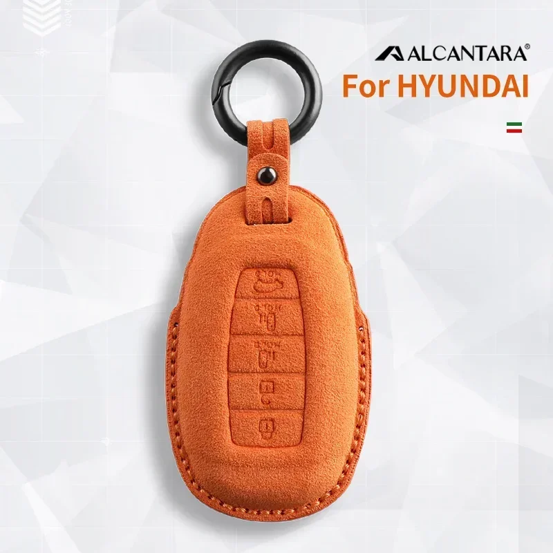 

Suede Cover Shell Car Key Case For Hyundai Custo I30 Ix25 Elantra KONA Solaris Azera Grandeur Accent Santa Fe Palisade