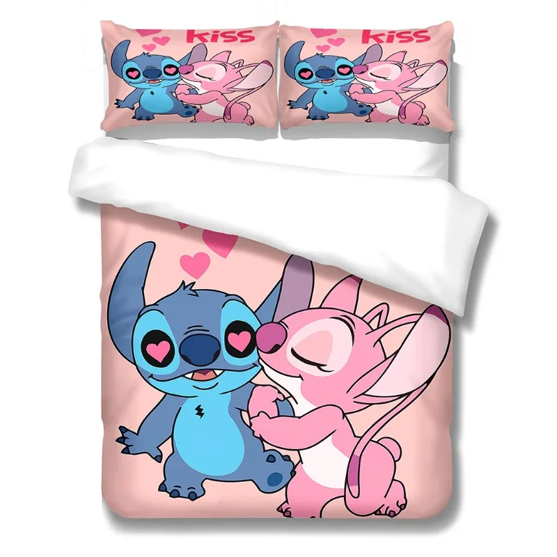 

Постельное белье серии Disney Stitch, милый пододеяльник с цифровым принтом, комплект из двух предметов, пододеяльник, простыня в подарок