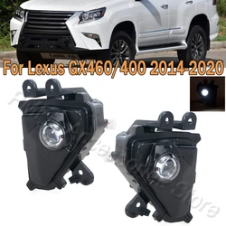 Car LED Front Bumper DRL Fog Light Daytime Running Light Round Fog Light With Protective Case For Lexus GX460 GX400 2014-2020