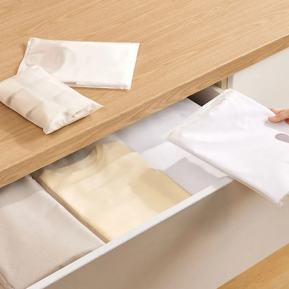 10Pcs Clothes Storage Bag Self Sealing Thick Pe Garment Storage Organizer for Travel Laundry Dustproof Water Resistant Packing