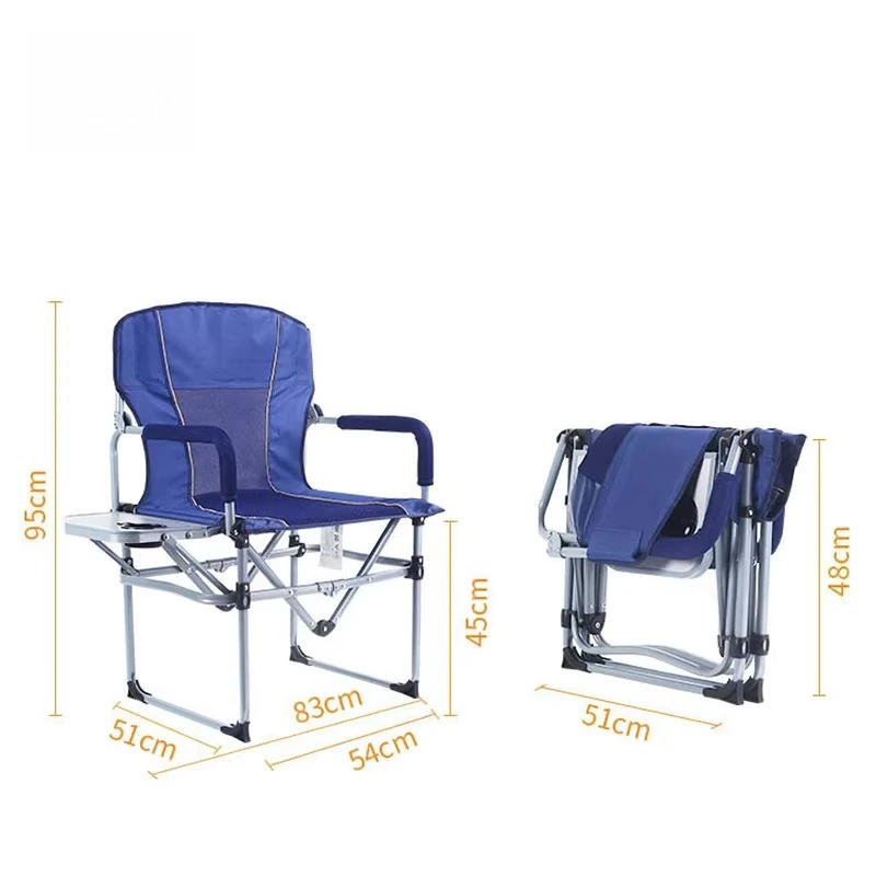 

Factory Camping Director Chair Large Portable Folding Beach Fishing Side Table Outdoor Foldable Camping Chair