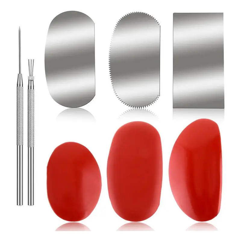 8 Pcs Pottery Tools Tools Clay Tools Rubber Clay Pottery Ribs Sculpture Pottery Wire Texture Detail Tools-AT36